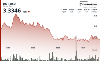 Polkadot’s DOT Slips 4% From Highs, Now Testing Support at .32 Level
